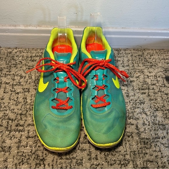 Nike Free 3.0 Neon Blue Lace up Tennis Shoes Size 9 - Picture 4 of 9